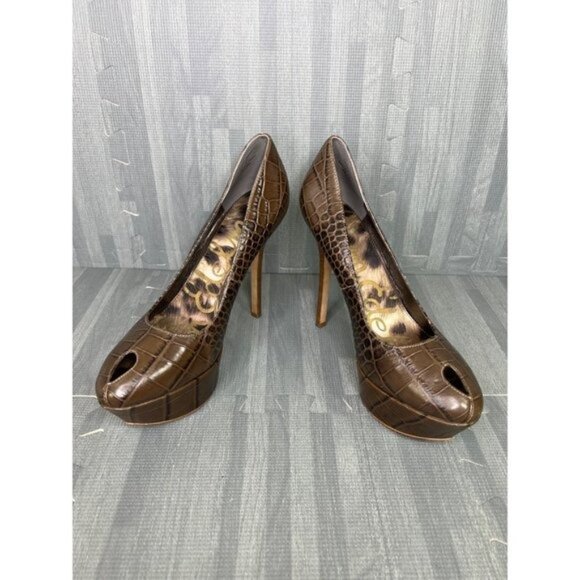 Sam Edelman Platform Heels Crocodile 7.5 - Picture 7 of 12